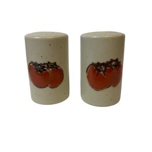 Vintage Tomato Speckled Salt &‎ Pepper Shakers Ceramic Kitchen Country Core C14Q